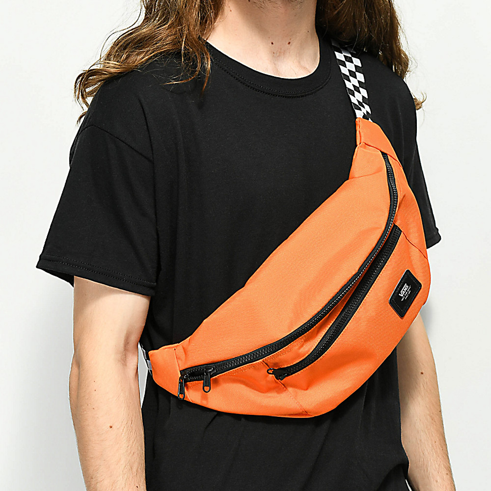 vans 橙色斜挎包